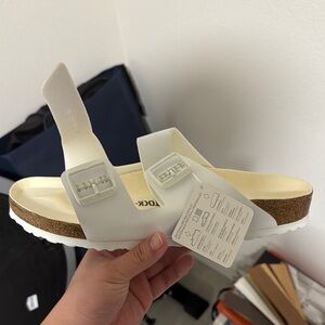 Birkenstock White Sandals with Buckle Straps